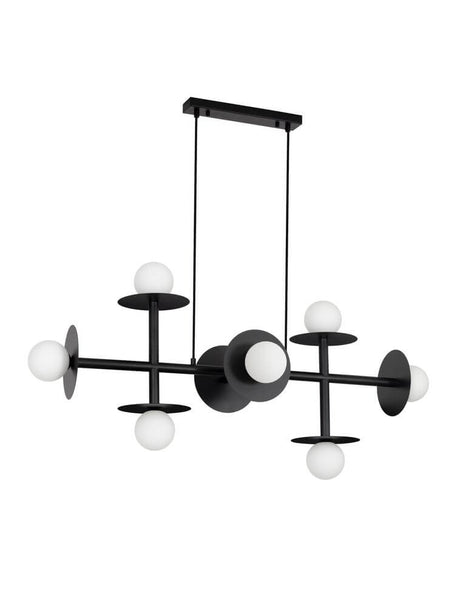 Pielo pendant light G9 beam 32cm, 8-light in a modern design made of metal and glass.