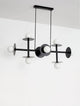 Pielo Pendelleuchte G9 Balken 32cm8-flammig mit modernem Design aus Metall und Glas, ideal für elegantes Wohndekor.