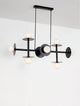 Pielo Pendelleuchte G9 Balken 32cm8-flammig - moderner Kronleuchter aus Metall und Glas für elegantes Wohndesign.