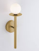Pielo Wandleuchte G9 H 45cm in modernem Design mit goldenem Finish und opalem Glas.