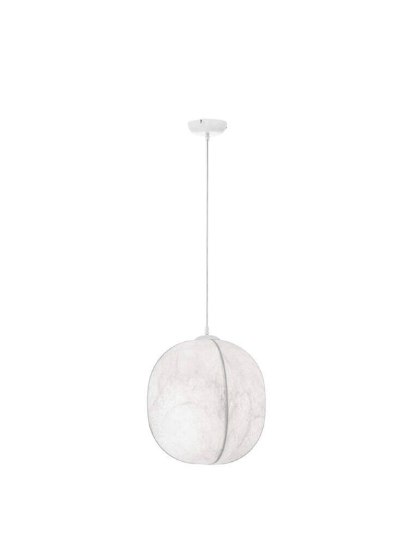 Pierida Pendelleuchte E27 Weiß, Ø 42cm, moderne weiße Hängeleuchte aus Papier für Wohnräume