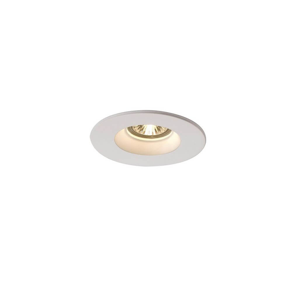 Gips Downlight Plastra rund Weiß - moderne Einbauleuchte mit GU10 Halogen oder LED Leuchtmitteln.