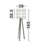 Plette Stehlampe Natur mit Maßen 165 cm hoch und Lampenschirm von 39 cm Durchmesser in modernem Design.