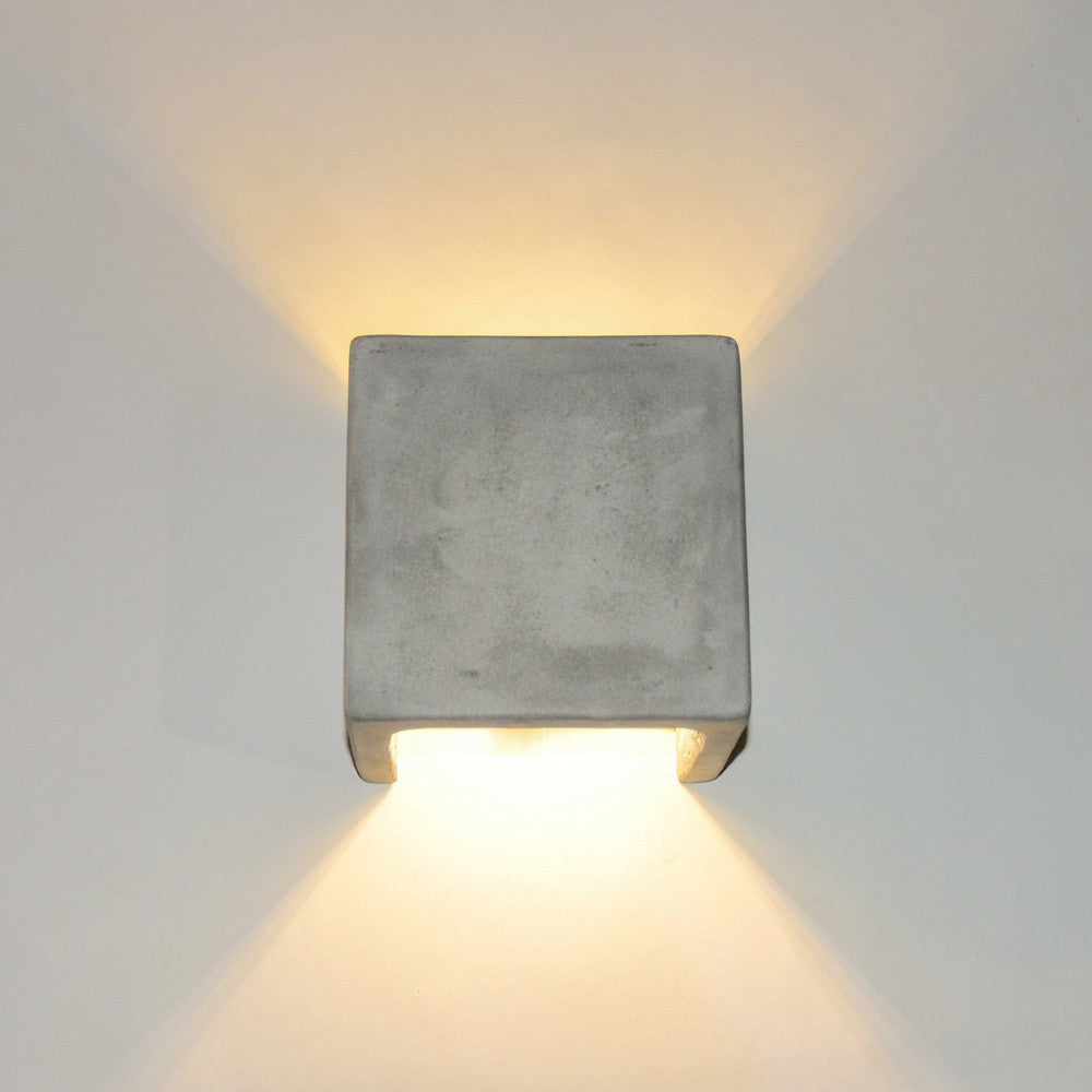 Plinth wall lamp made of concrete gray