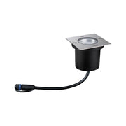 LED Lampe à encastrer de sol Plug & Shine carrée IP65 3000K avec boîtier noir et câble pour l’éclairage extérieur.