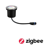 Plug & Shine LED Bodeneinbauleuchte Smart Home Zigbee RGBW IP65, runde Gartenleuchte mit RGBW-Licht