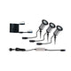 Plug & Shine LED Gartenstrahler Classic Basis-Set Anthrazit IP65 mit drei warmweißen Erdspießen und Trafo.