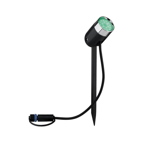 Projecteur de jardin Smart Home Zigbee anthracite Plug & Shine LED avec changement de couleur RGBW et piquet de terre