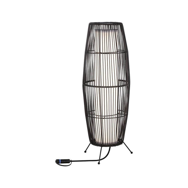 Plug & Shine LED Lichtobjekt Basket Rattan Braun im Rattan Look für stimmungsvolles Licht im Garten.