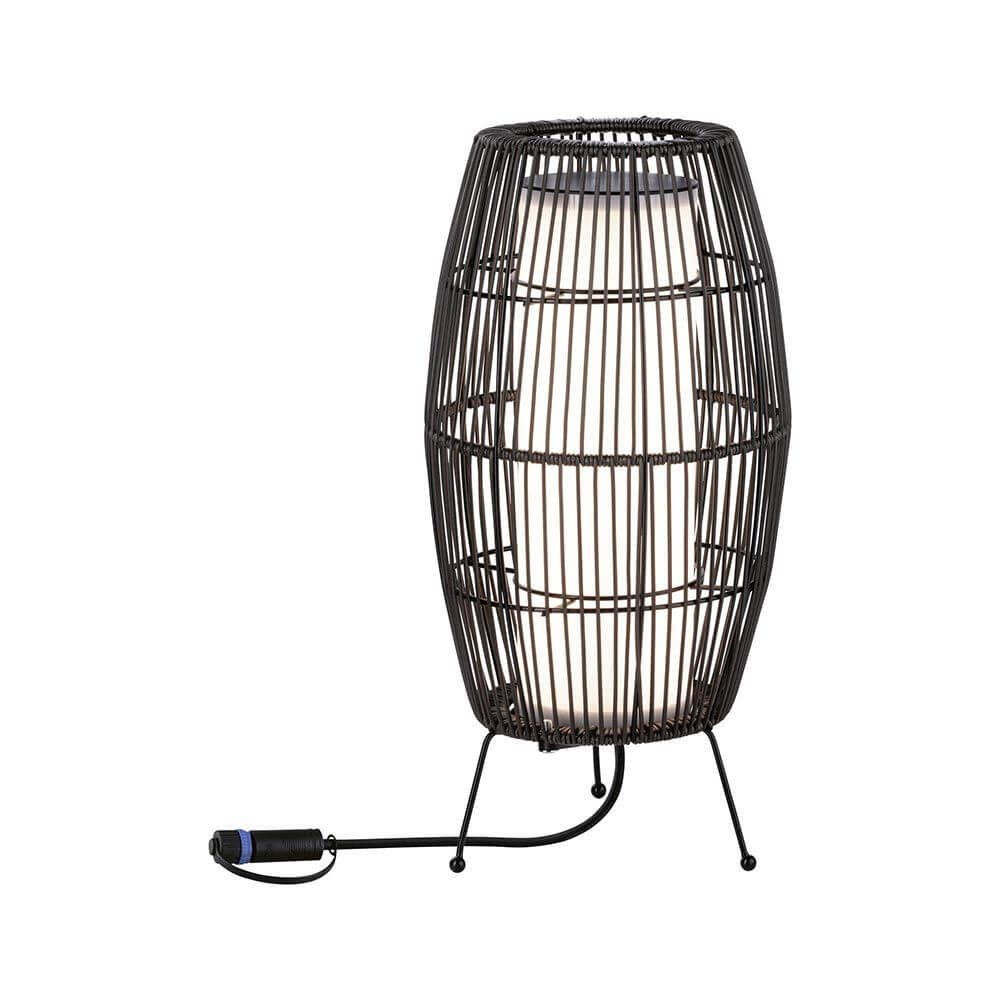 Plug & Shine LED Lichtobjekt Basket Rattan in Rattan Look für stimmungsvolles Licht im Garten.