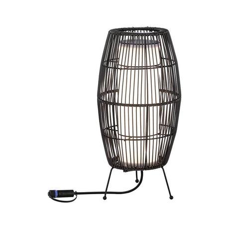 Plug & Shine LED Lichtobjekt Basket Rattan in Rattan Look für stimmungsvolles Licht im Garten.