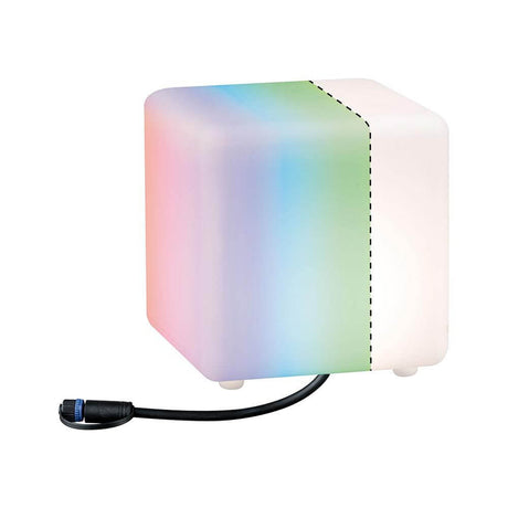 Plug & Shine LED Lichtobjekt Cube Smart Home Zigbee IP65 Weiß mit wechselnder Farbbeleuchtung