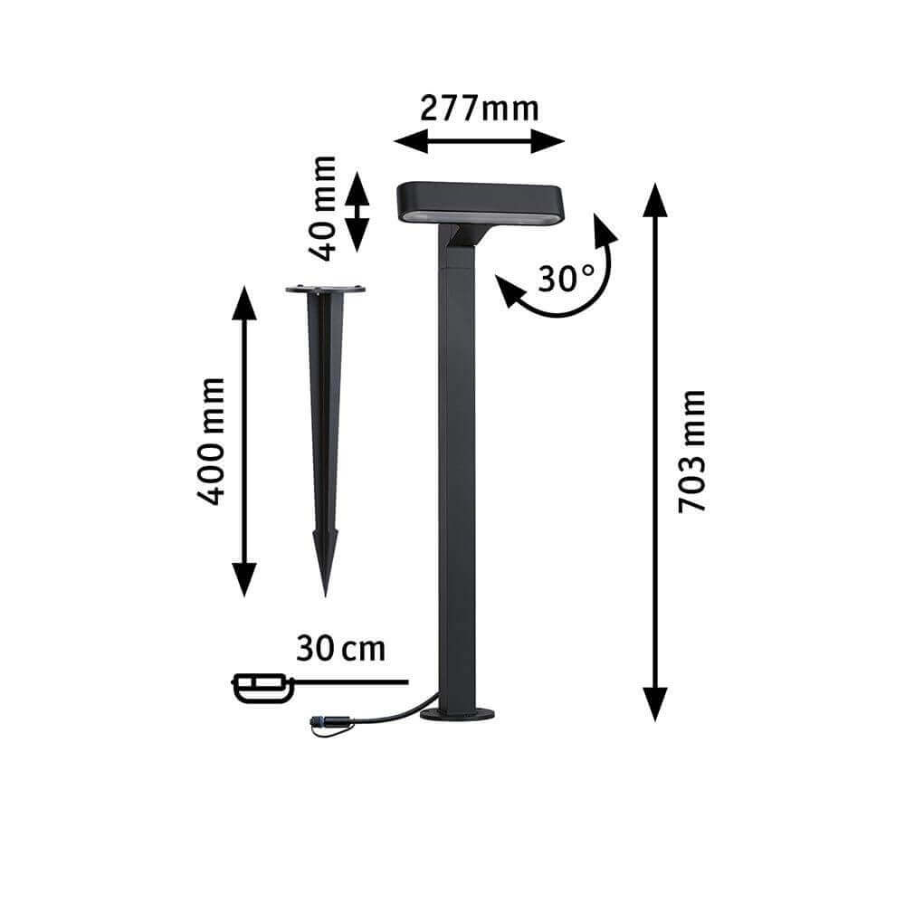 Plug & Shine LED Pollerleuchte Ito Horizontale Ausrichtung IP65