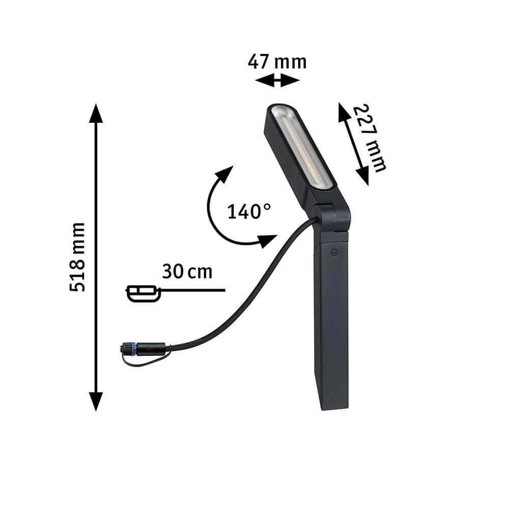 Plug & Shine LED single spotlight Ito Anthracite IP65