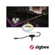 Plug & Shine LED Strip 200cm Smart Home Zigbee Smooth IP67 Weiß in Nutzung zur farbigen Gartenbeleuchtung.