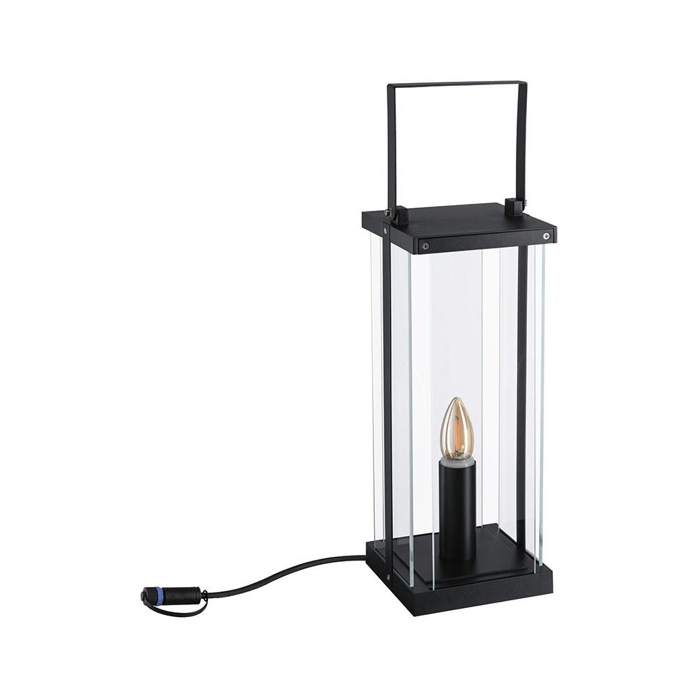 Plug & Shine Laterne Bodenleuchte Classic Anthrazit, 40 cm, für stimmungsvolles Licht im Freien, IP44.