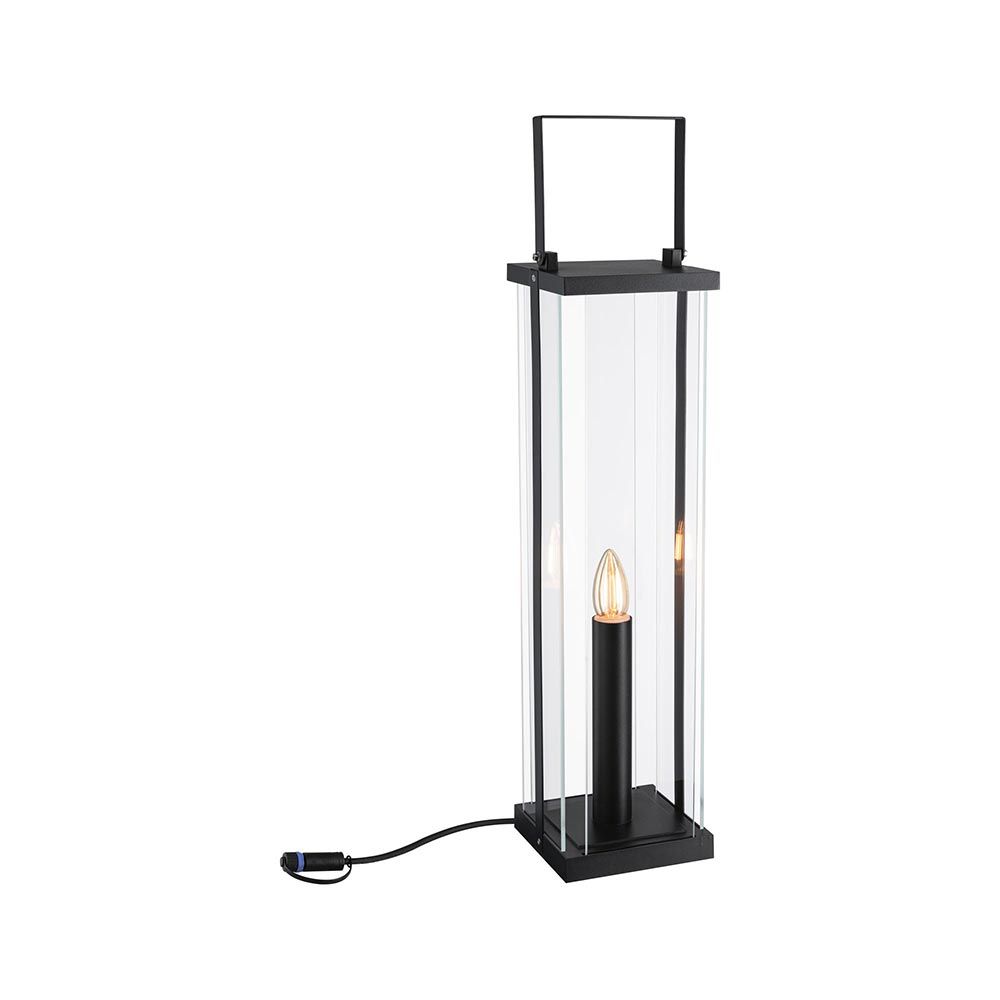 Plug & Shine Classic Laternen Stehleuchte Anthrazit, 56 cm, eleganter Look für Terrasse und Balkon, IP44, LED inklusive.