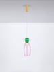Pluma LED Pendelleuchte Ø 15cm 3000K Mehrfarbig mit modernem Design und kunstvollem Glasleuchtenschirm.