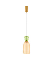 Pluma LED Pendelleuchte Ø 15cm 3000K Mehrfarbig, gold-grün-gelb, moderne Nova Luce Glasleuchte