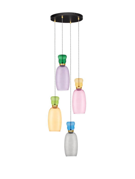 Pluma hanger lamp 4-flame Ø 40 cm 3000k veelkleurig