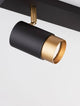 Pogno Deckenleuchte 2-flammig Schwarz, Gold mit schwenkbarem Strahler und modernem Design.