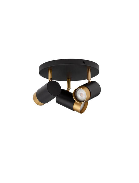 Pogno taklampa 3-flamme Ø 22 cm svart, guld