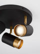 Pogno Deckenleuchte 3-flammig Ø 22cm Schwarz, Gold