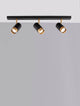 Pogno Deckenleuchte 3-flammig Schwarz, Gold – moderne Aluminium-Spots, drehbar, schwarz mit goldenen Akzenten für Wohn- und Esszimmer