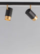 Alt Tag: Pogno Deckenleuchte 4-flammig Schwarz, Gold – moderne Deckenleuchte mit vier schwenkbaren schwarzen Spotköpfen und goldenen Akzenten