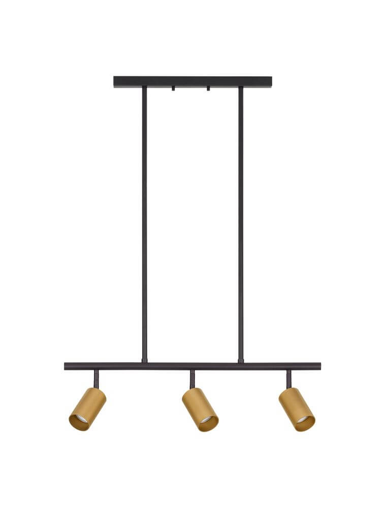 Pogno Pendelleuchte 3-flammig Schwarz, Gold mit modernem Design und hochwertigen Materialien.
