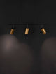 Pogno Pendelleuchte 3-flammig Schwarz, Gold mit hochwertigem Aluminium und elegantem Design.