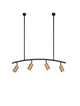 Pogno Pendelleuchte 4-flammig Bogen Schwarz, Gold mit elegantem Design aus Aluminium.
