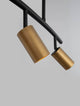 Pogno Pendelleuchte 4-flammig Bogen Schwarz, Gold: elegante Leuchte mit goldenen Lampenschirmen und schwarzem Bogen.