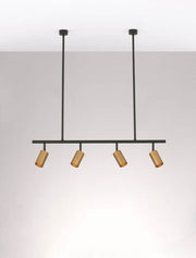 Pogno Pendelleuchte 4-flammig Schwarz, Gold – moderne Hängeleuchte für Ess- oder Wohnzimmer von Nova Luce