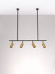Pogno Pendelleuchte 4-flammig Schwarz, Gold mit elegantem Design für Ess- oder Wohnzimmer.