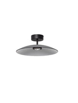 Moderne Polifemo LED Deckenleuchte Ø 40 cm in Schwarz mit grauem Lampenschirm, elegantes Design für Ihr Zuhause.