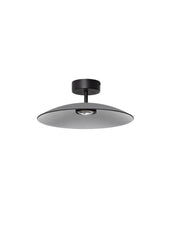 Polifemo LED Deckenleuchte Ø 40cm Up & Down 3000K moderne schwarze graue Deckenlampe aus Metall und Glas, 12W