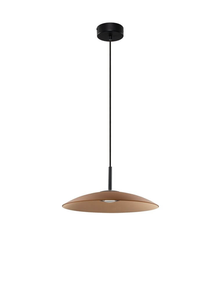 Polifemo LED Pendelleuchte Ø 40cm 3000K in dunklem Metall und Glas mit eleganten Design.