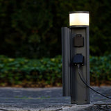 Bollard lamp Rook T with socket &amp; flap H 46.5cm IP54 anthracite