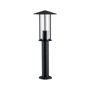 Pullert lys Klassisk mørkegrå metalglas med klar glasskærm og moderne design for sikker belysning.