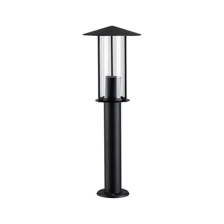 Pollerleuchte Classic Dunkelgrau Metall Glas mit klarem Glasschirm und modernem Design für sichere Ausleuchtung.