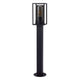 Pollerleuchte Griffin IP44 in Schwarz mit rauchfarbener Diffusor, modernes Design für Außenbereiche.