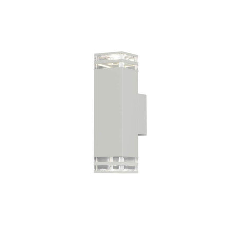 Pollux Wandleuchte 2-flammig in Weiß mit klarem Glas, ideal für moderne Innenräume.
