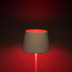 Pomezia LED RGB Stehleuchte in Grau mit roter Beleuchtung und dimmbarer Funktion, IP54, modern und stilvoll.