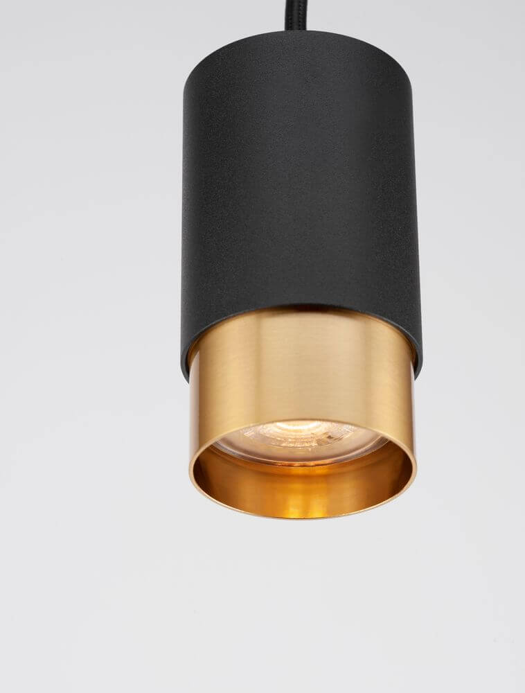 Pongo Pendelleuchte Cover Oben Ø 5,9cm Schwarz, Gold von Nova Luce für modernes Wohndesign.