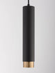Pongo Pendelleuchte Cover Oben Ø 5,9cm Schwarz, Gold im eleganten Design mit schwarzem Aluminium und goldener Unterseite.