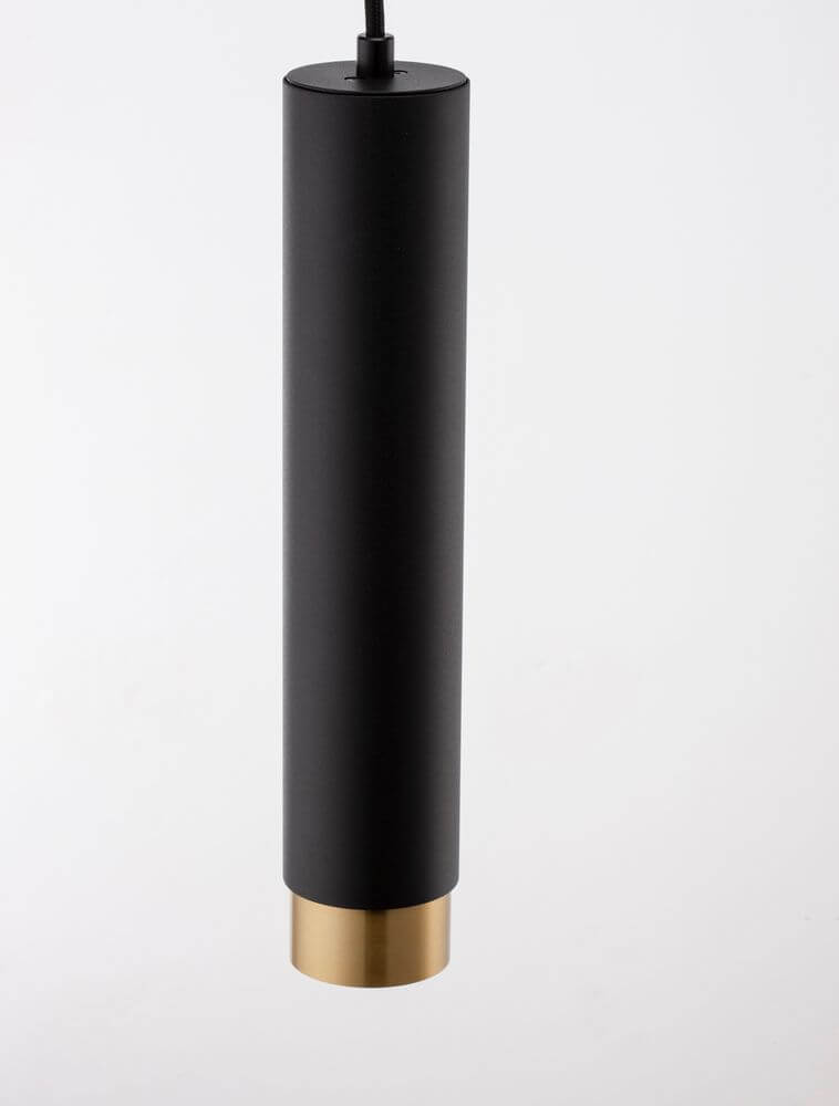 Pongo Pendelleuchte Cover Oben Ø 5,9cm Schwarz, Gold - elegante Pendelleuchte aus Aluminium in modernem Design.