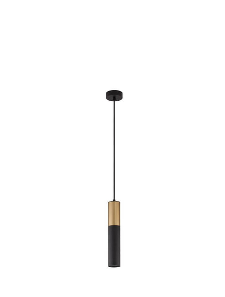 Pongo pendant light cover below Ø 5.6 cm black, gold mounted on a ceiling.
