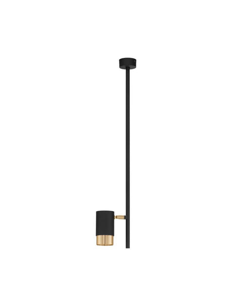 Pongo Pendelleuchte Deckenaufbau 1-flammig Ø 5,9cm Schwarz, Gold, moderne Deckenleuchte
