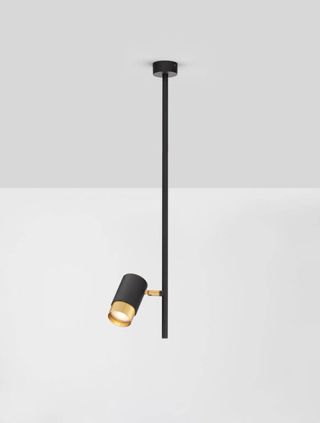 Pongo Pendelleuchte Deckenaufbau 1-flammig Ø 5,9cm Schwarz, Gold, moderne Deckenleuchte mit GU10